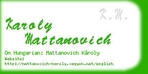 karoly mattanovich business card